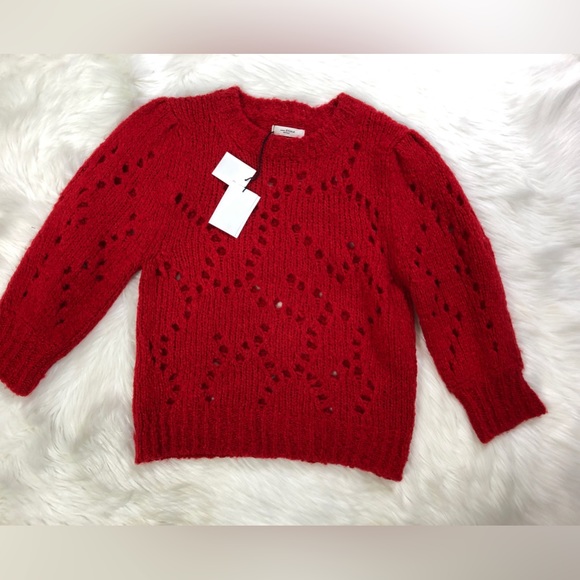 NWT Isabel Marant Etoile Red Sinead Pointelle Sweater Pullover - Picture 3 of 5